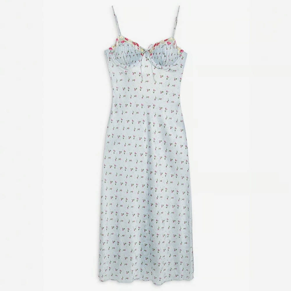 For Love and Lemons Aurelia Blue Slip Dress